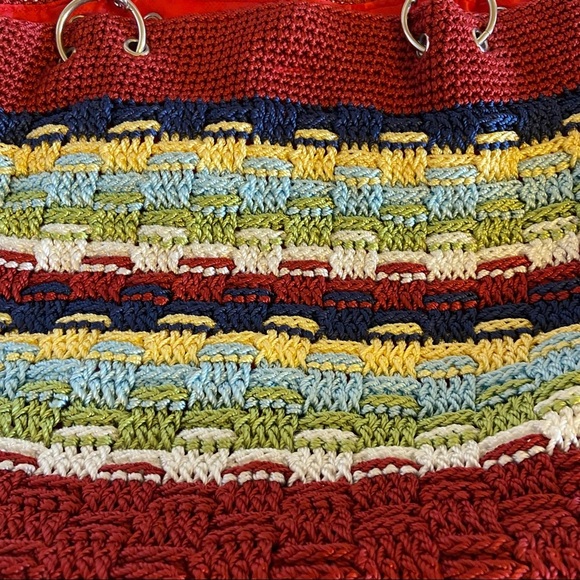 Cato Multi Color Crochet Style Shoulder Bag Purse - Picture 2 of 9